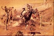 Charles M Russell The Getaway oil painting reproduction